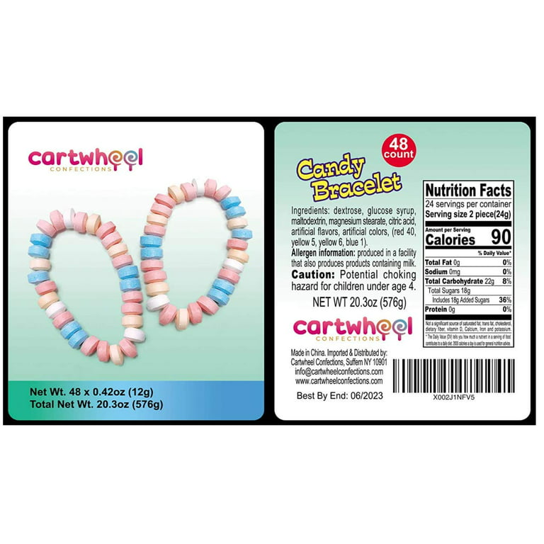 Candy Bracelets - Wrapped - Pastel - 8 Fresh Bracelets - Each Packed  Alone/1Bag