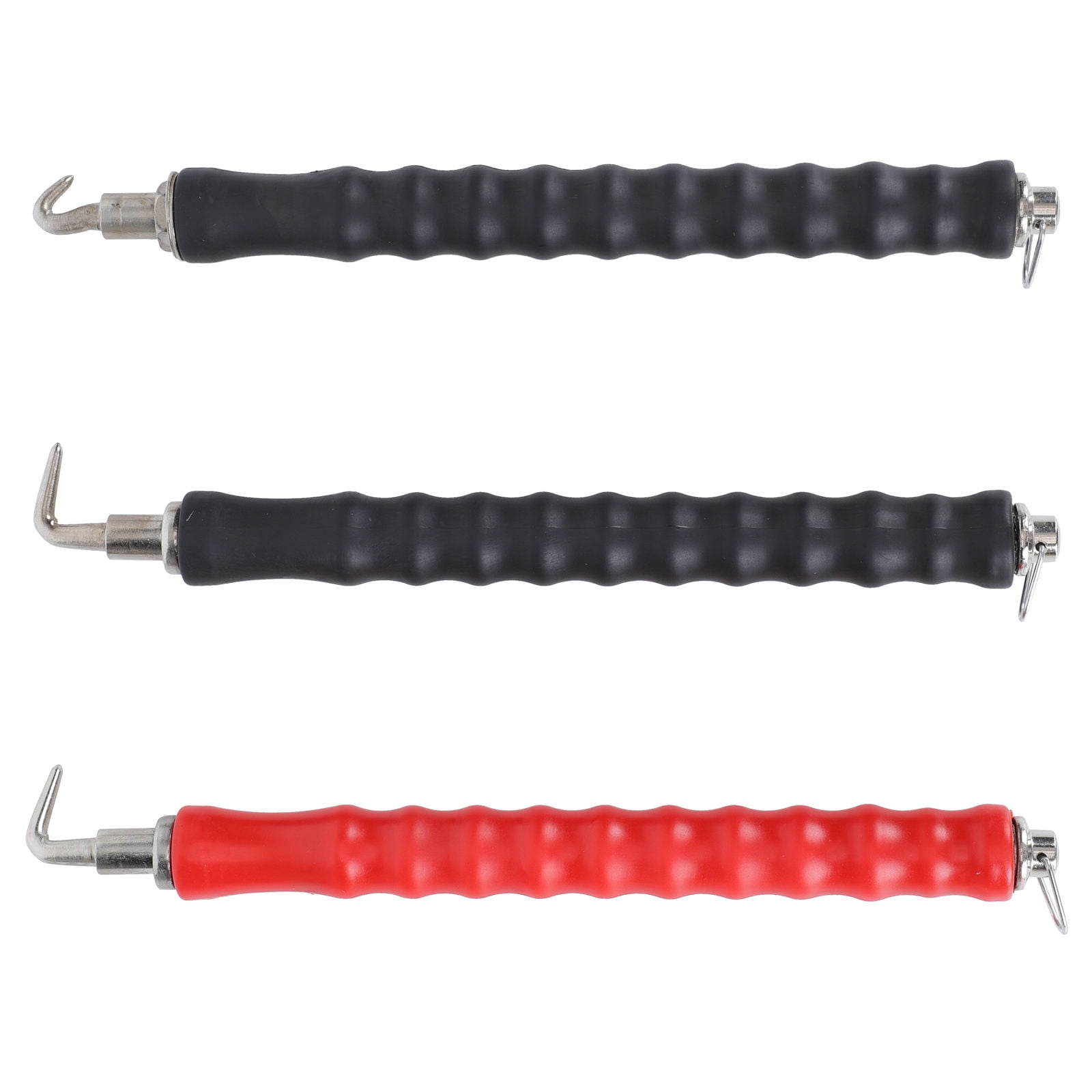 ORDDIART 3Pcs Steel Bar Hooks Ergonomic Handle Design for Workers 11.8x1.2in