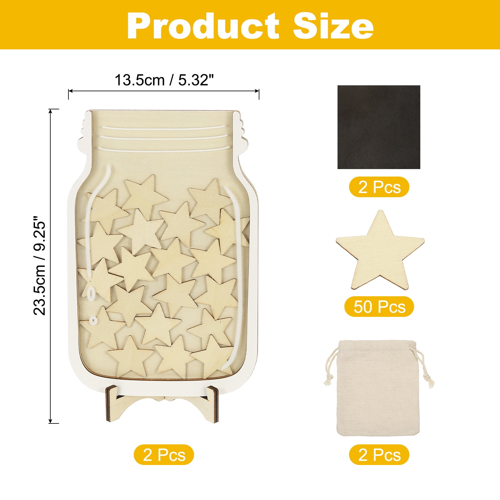 Uxcell 2 Pack Magnetic Reward Jar, Star Jar Magnetic Classroom Reward Chart for Good Behavior Home Classroom Management Tools Training Prizes, Wood Color