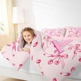 thumbnail image 4 of Manfei Pink Cherry Bow 7-Piece Twin Bedding Sets For Girls,Cartoon 3D Letter A Initial Bedding Comforter Set For Kids,Pink Reversible, 4 of 7