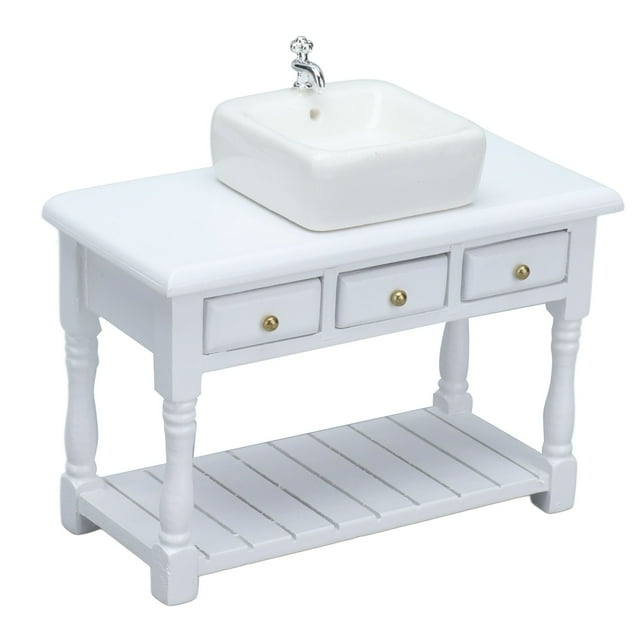 Lavabo Para Casa De Muñecas, Tocador Educativo En Miniatura Para Casa De Muñecas En Miniatura 1:12