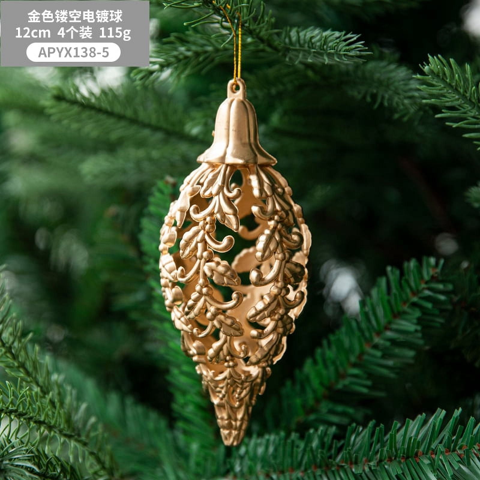 Logbuch-Verlag 6 Adornos De Navidad Colgantes Con Forma De árbol, Estrella Y Copo De Nieve De Metal Dorado Para Colgar 9-12 Cm - Adornos De Navidad Colgantes Dorados