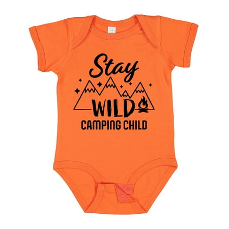 

Inktastic Stay Wild Camping Child with Mountains and Fire Gift Baby Boy or Baby Girl Bodysuit
