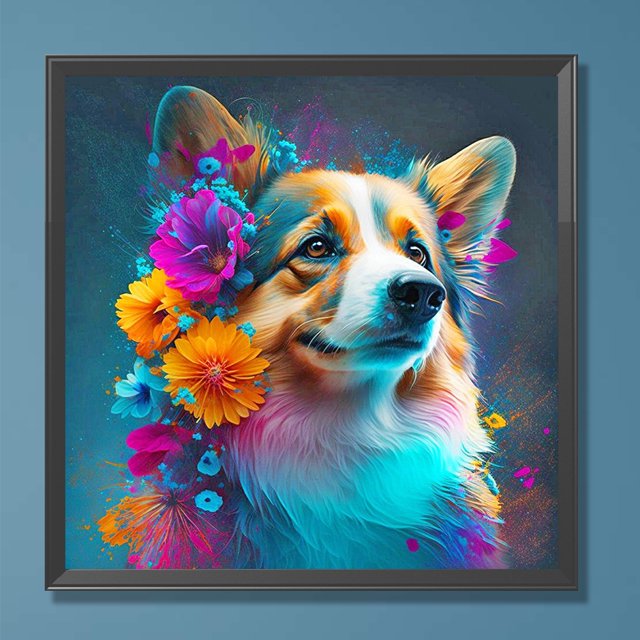 Cuadros Decorativos 5D bricolaje taladro redondo completo diamante pintura perro Kit hogar arte decoración (DG651) Wdftyju embutido en tela