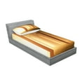 thumbnail image 2 of Ambesonne Forest Fitted Sheet & Pillow Sham Set, Foggy Woodland, Twinxl, Tan, 2 of 2