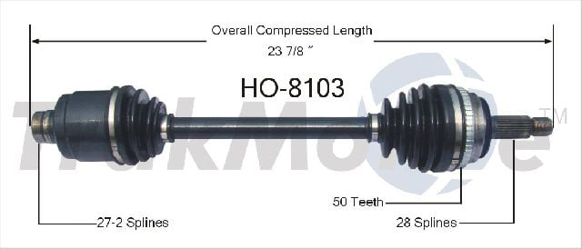 REAR RIGHT Passenger Side CV Axle Shaft fits 1997-2001 HONDA CR-V With ABS