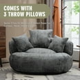 thumbnail image 3 of MOONMISS Chenille High Back Lazy Boy Sofa with Throw Pillows for Adults and Children, Indoor Outdoor, Dark Gray, 3 of 5