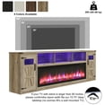 thumbnail image 5 of Blotout 95" Fireplace TV Stand for TVs up to 100" with 60" Electric Fireplace, Large Farmhous Media Entertainment Center w/LED Lights/Power Outlets & Barn Doors Storage Cabinet for Living Room,Gray, 5 of 9