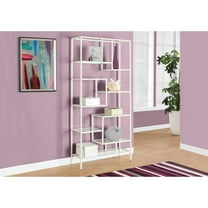 Monarch Specialties Bookshelf, Bookcase, Etagere, 72"H, Office, Bedroom, Clear Tempered Glass