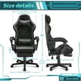 thumbnail image 3 of SOONTRANS Black Gaming Chair with Footrest, High Back Gamer Chair with Massage Lumbar Pillow, Gamer Computer Desk Chair (Black), 3 of 10