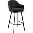 thumbnail image 2 of Home Square 30" Faux Leather Metal Swivel Bar Stool in Black - Set of 2, 2 of 10