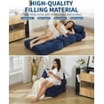 thumbnail image 4 of Single-size portable foldable sleeper chair sofa cama con pillow-lazy floor lounger para small spaces easy almacenamiento blue, 4 of 7