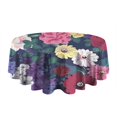 thumbnail image 5 of Pioneer Flower Floral Print Pattern Round Tablecloth 60"x60",Wrinkle Wipeable Table Cloth for Kitchen Dining Room Picnic Patio Party, 5 of 6