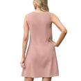 thumbnail image 5 of JWD Womens Summer Dresses 2026 Loose V Neck Sleeveless Sundresses Swimsuit Coverup with Pockets Dark Pink M, 5 of 6