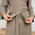 thumbnail image 2 of LYCY Womens Soft Long Robe, Lightweight Full Length Knit Bathrobe for Sleepwear & Loungewear Robe（Khaki, L）, 2 of 4