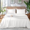 thumbnail image 3 of KATOON 100% Organic Bamboo Bed Sheets, Queen Sheet Sets 4 PC, 1800 Series Sheets with 16" Deep Pocket, White, 3 of 8