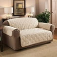 thumbnail image 3 of Innovative Textile Solutions 1-Piece Faux Suede Loveseat Furniture Cover Slipcover, Sage, 3 of 4