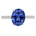 thumbnail image 7 of Solitaire with Accents Engagement Ring for Women - 2.21ct Simulated Tanzanite in 14K White Gold Promise Ring, 7 of 7