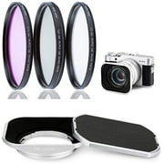 JJC LH-JXF35SII Lens hood For Fujinon XF 35mm 23mm F2 R WR Silver With 3 Filters and Cap LH-XF35-2