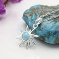 thumbnail image 3 of Arizona Turquoise Necklace 925 Silver 18" Chain for Women, Sunrise Inspired Gemstone Pendant, 3 of 7
