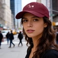 thumbnail image 4 of Helii Vintage Washed Pink Purple Flower Embroidered Dad Hat – Floral Baseball Cap, Distressed Cotton Adjustable Cap for Women Men, Outdoor Sun Hat for Gardening Gift Wine,One Size, 4 of 4
