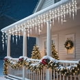 thumbnail image 2 of 35FT 320LED Outdoor Christmas Icicle Lights With Remote, 11 Modes, IP44 Waterproof, Timer & Memory Fuction, Connectable, Dimmable, Plug In Dual Color Changing String Lights With Ice Tube, 2 of 13
