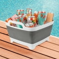 thumbnail image 5 of Wakeman Outdoors 9L Collapsible Wash Basin - Portable Sink with Drain, Gray, 5 of 10