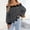 Black, variant on Off Shoulder Sweater Women's Off Shoulder Striped Sweater Fringe Trim Long Sleeve Knit Pullover