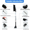thumbnail image 6 of Moclever 2 in 1 Ice Scraper Extendable Car Snow Brush Frost Removal with 360° Pivoting Brush Head Sponge Grip 26.77-33.07in Length, White, 6 of 13
