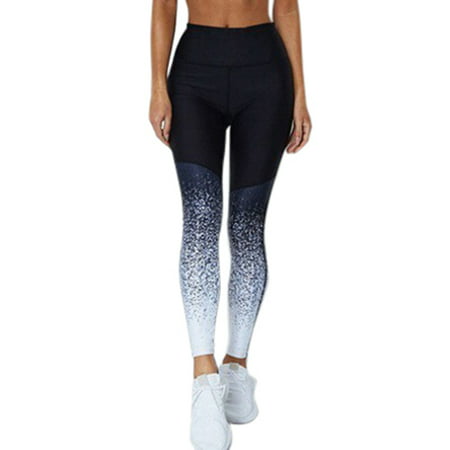 Women High Waist Yoga Pants Sports Print Fitness Stretch Workout Gym Leggings Trousers