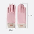 thumbnail image 6 of GROFRY 1 Pair Women Gloves Touch Screen Delicate Embroidery Thread Cuff Slim Fit Windproof Keep Warm Clothing Accessories Thermal Soft Fleece Winter Gloves for Daily Life, 6 of 8