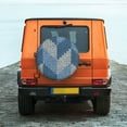 thumbnail image 6 of Pofeuu Cozy Knitted Blue Chevron Print Spare Tire Wheel Cover for Car Truck SUV Camper Universal Fit Spare Tire Cover RV Spare Tire Covers-17 inch, 6 of 6