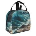 thumbnail image 2 of Pofeuu Blue Ocean Waves Print Lunch Bag Lunch Box Insulated Lunch Bag Adult Lunch Box for Men and Women, 2 of 8