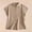 Khaki, variant on Women's Summer Button Pocket Split Hem T-Shirt, Round Neck Solid Short Sleeve Loose Casual Blouse Dark Gray XXL