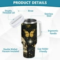 thumbnail image 4 of Ryvnso 40 oz Tumbler with Handle and Straw Insulated Stainless Steel Travel Mug with Lid Butterflies and Skull, 4 of 9