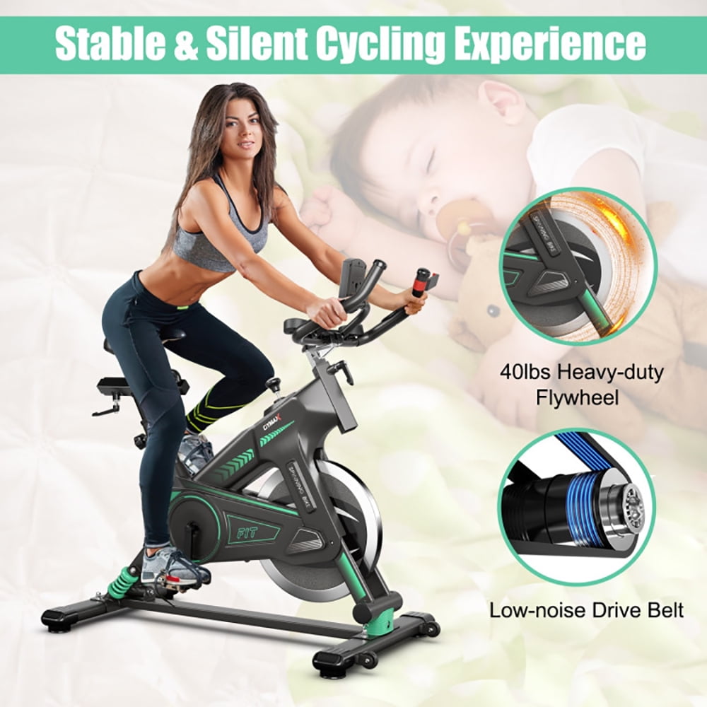 GVN Bike Trainer,Fitness Bike,Stationary Exercise Cycling Bike with 33lbs Flywheel for Home