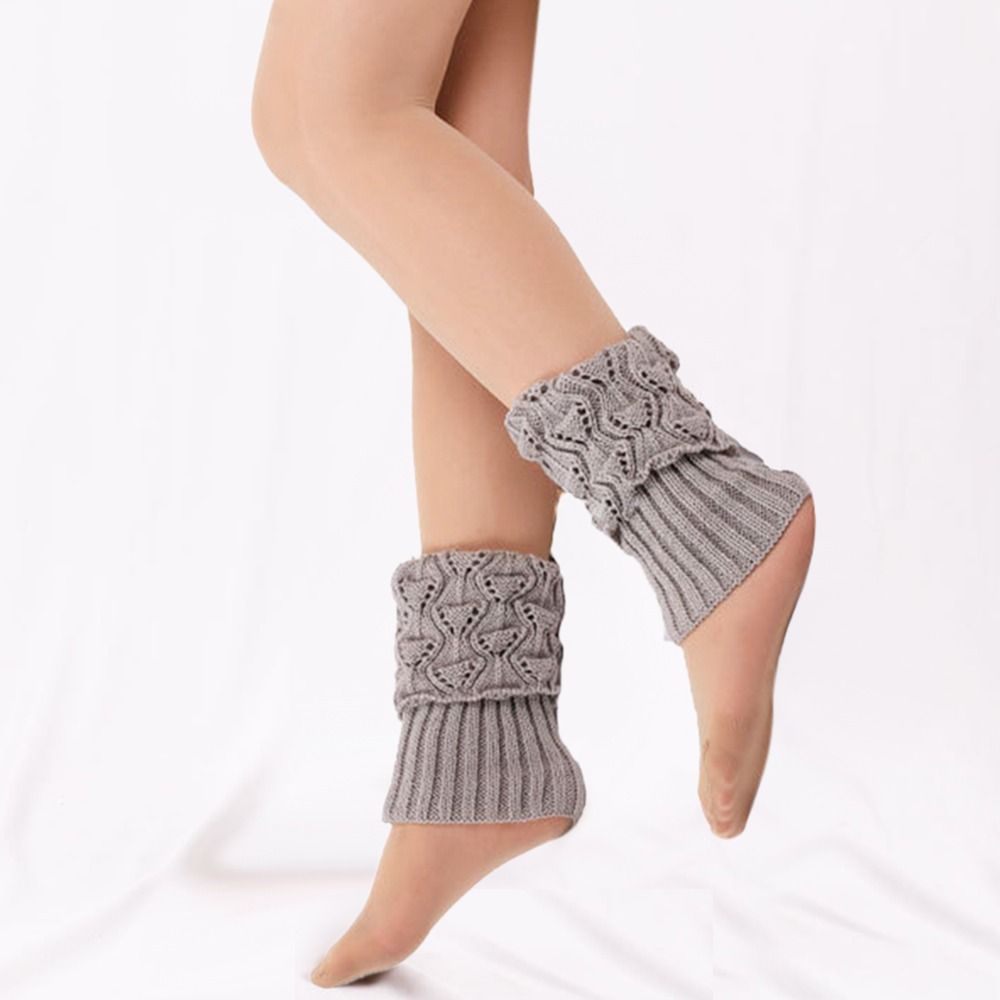 Winter Warm Knitted Trim Short Boot Toppers Leg Sleeve Leg Warmer