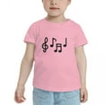 thumbnail image 2 of Musical Note Line Art Short Sleeve Cute Toddler T-Shirts for Boys Girls (Pink, Youth M), 2 of 5