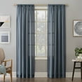thumbnail image 1 of No. 918 Amalfi Lin Mélange Texturé Transparent Tige Poche Rideau Panneau, 54 "x 84", Denim, 1 of 7