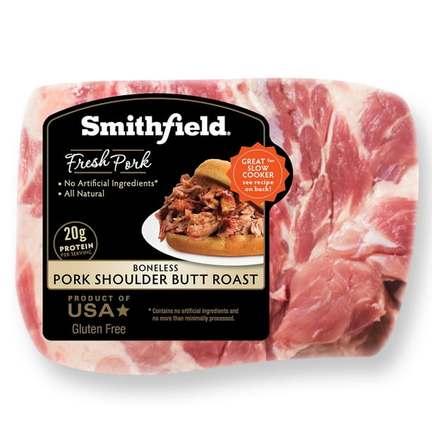 Smithfield Fresh Pork Boneless Shoulder Butt Roast 4 7 10 Lb Walmart Com Smithfield Fresh Pork Boneless Shoulder Butt Roast 4 7 10 Lb Walmart Com
