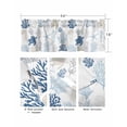 thumbnail image 5 of Navy Blue Coastal Kitchen Curtain Valances for Windows Farmhouse Short Curtains, Nautical Summer Beach Coral Sea Turtle Rod Pocket Valance Curtain for Bedroom Cafe Living Room 60"x14", 5 of 8