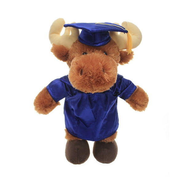 Made by Aliens Personalized Moose Stuffed Animal Plush Toy – Perfect Gift for Graduation Name or Your School Logo on Gown, Best for Any Grad School Kids 12 Inches