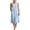 Sky Blue, variant on Eawtki Women's Round Neck Sleeveless Midi Dress Double Layer Hem With Pockets Loose Fit Casual Summer Linen Blend Dress