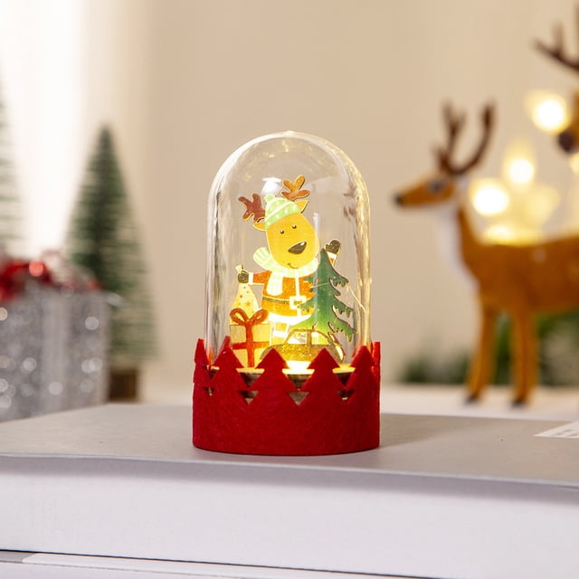Fiudx Ofertas Relámpago Decoraciones Navideñas Adornos De Madera Luminosos Led Adornos De Ventana Con forma De Anciano Regalos De Navidad