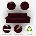 thumbnail image 5 of Sapphire Home 2-Piece Brushed Premium SlipCover Set for Sofa Loveseat Couch, Form fit Stretch, Wrinkle Free, Furniture Protector Cover Set for 3/2 Cushions, Polyester Spandex, 2pc, Brushed, Burgundy, 5 of 6