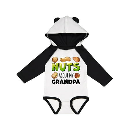 

Inktastic Nuts About My Grandpa Peanut Almond Pistachio Gift Baby Boy or Baby Girl Long Sleeve Bodysuit