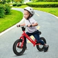 thumbnail image 2 of Costway Bicicleta de equilibrio para niños pequeños de 30 cm, sin pedales, con neumáticos de goma inflables, color rojo, 2 of 4
