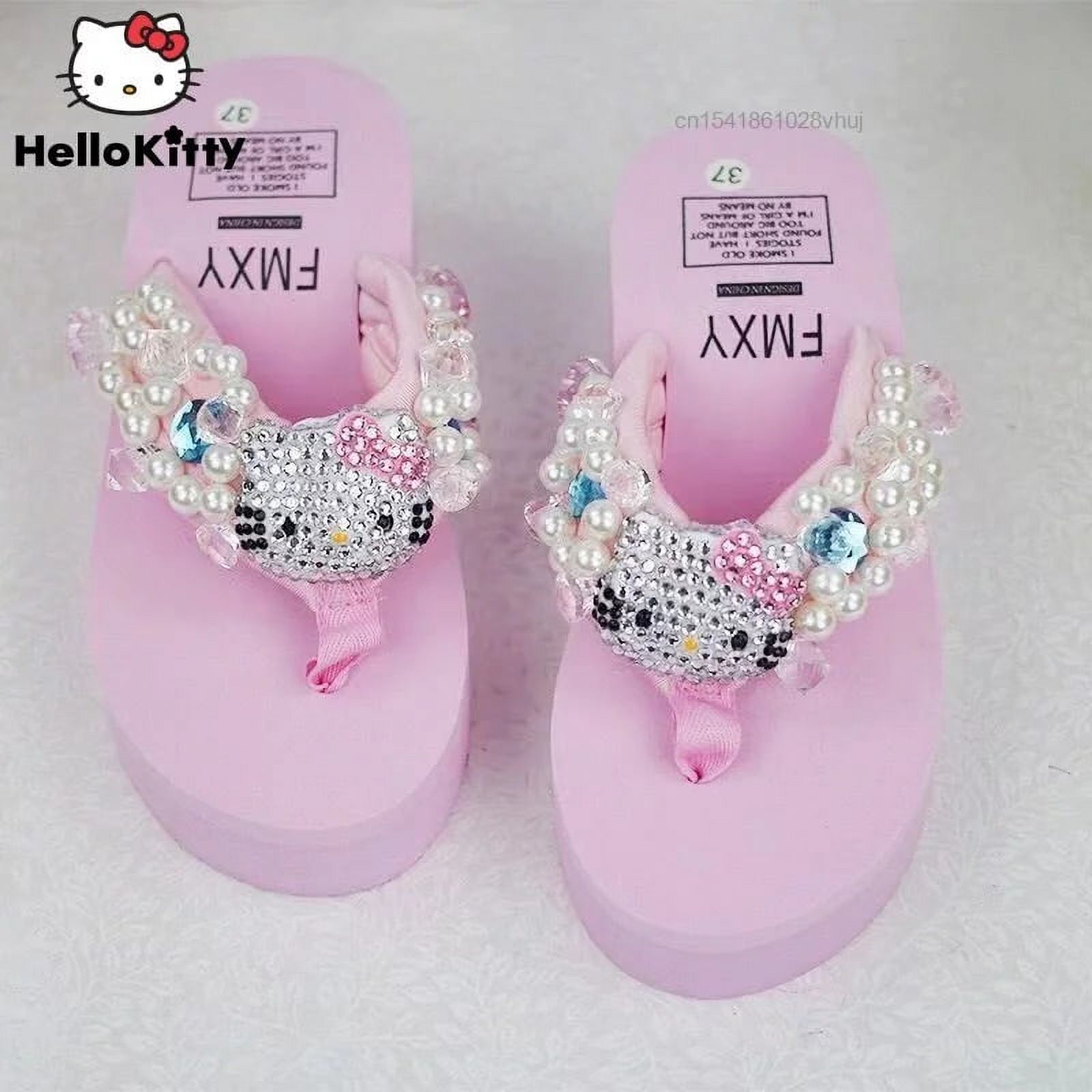 Sanrio Hello Kitty Soft Flip Flop Sandals Y2k Beach Slides Shoes Women ...