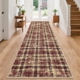 thumbnail image 2 of HIWEAVER Red 2' x 8' Distressed Neutral Plaid Runner Rug for Kitchen Washable Non Slip Modern Checked Indoor Throw Carpet for Bedroom Decor Low Pile Farmhouse Floor Cover, 2 of 6