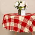 thumbnail image 4 of Vintage Buffalo Check Round Tablecloth,70 Inch,Christmas Washable Table Cover for Holiday Party Kitchen Dinning Decor, 4 of 6